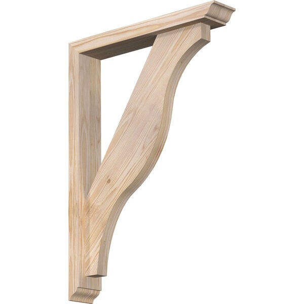 Ekena Millwork Funston Traditional Smooth Bracket w/ Offset Brace, Douglas Fir, 3 1/2"W x 20"D x 28"H BKT0402X20X28FST01SDF - main